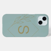 アクアモダンモノグミニマルラムイニシャル Case-Mate iPhoneケース (裏面 (横))
