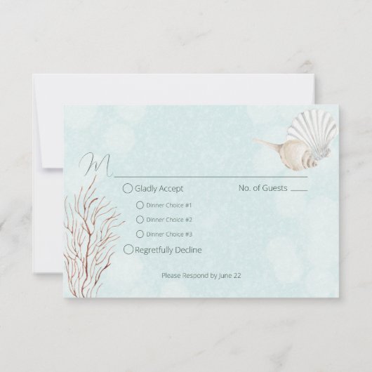 アクアモダン海シェル結婚ズ・ディナー 出欠カード (裏面)