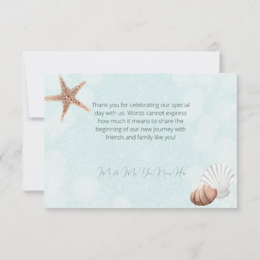 アクアモダン海シ結婚ェル サンキューカード (裏面)