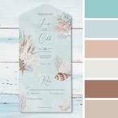 アクアモダン海&シェルディナーなし オールインワン招待状