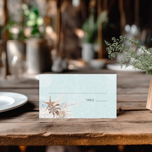 アクアモダン海&シェル結婚ズ プレイスカード