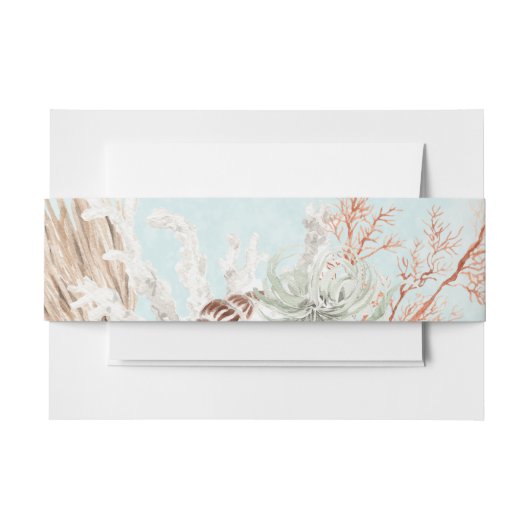 アクアモダン海&シェル結婚ズ 招待状ベリーバンド (正面例)