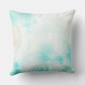 アクアモダン金ゴールドアルコールインクアートウォーターカラー海 クッション (裏面)