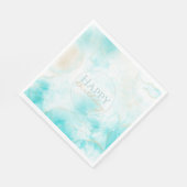 アクアモダン金ゴールドアルコールインクアートウォーターカラー海 スタンダードランチョンナプキン (角)