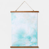 アクアモダン金ゴールドアルコールインクアートウォーターカラー海 吊り下げ型タペストリー (正面)