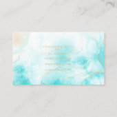 アクアモダン金ゴールドアルコールインクアートウォーターカラー海 名刺 (裏面)