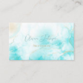 アクアモダン金ゴールドアルコールインクアートウォーターカラー海 名刺 (正面)