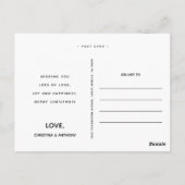 アクアモダン2トーンウォーターカラーハッピーホリデーフォト ポストカード (裏面)