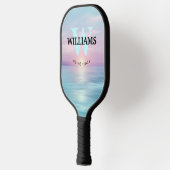 アクアモノグラムイニシャルと名前パーソナライズされた ピックルボールラケット (左)