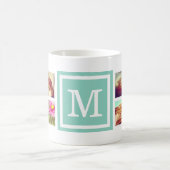 アクアモノグラムインスタグラム写真コラージュマグ コーヒーマグカップ (中央)