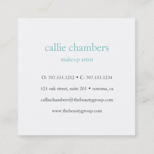 アクアモノグラム スクエア名刺 (裏面)