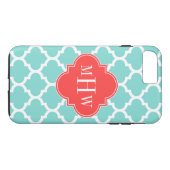アクアモロッコ#5コーラルレッド3イニシャルモノグラム Case-Mate iPhoneケース (裏面(横))
