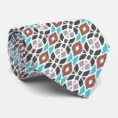 アクアユニークターコイズティール(緑がかった色)ブルーグレーブラウントライバル ネクタイ (ロール)