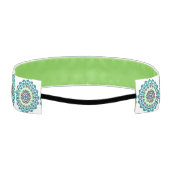 アクアライムグリーンマンダラパターかわいらしン防峰 アスレチックヘッドバンド (裏面)