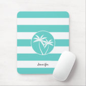 アクアラグビーストライプビーズトロピカルパームのロゴ(名称) マウスパッド (マウス)
