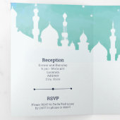 アクアラビアンナイツウォーターカラーキンセアニラトリフォル 三つ折り招待状 (内部最初)