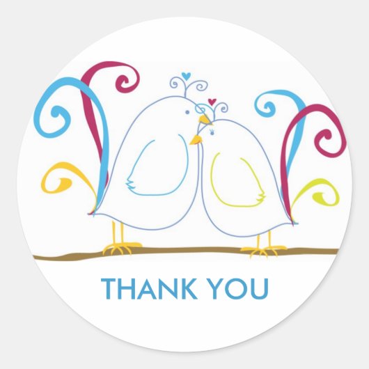 アクアラブバードステッカー-個人用に！ ラウンドシール (正面)