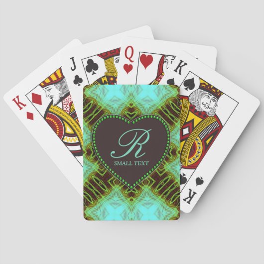 アクアラブ自然チョコレートモノグラムハートカード トランプ (裏面)