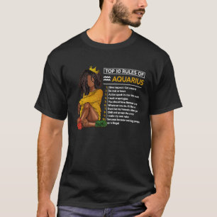 アクアリおもしろいウス〔占星術の〕十二宮図徴候ホロスコーのトップ10規則 Tシャツ