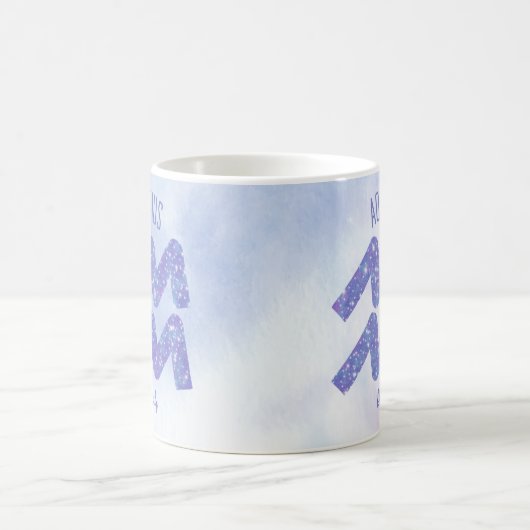 アクアリかわいらしウス星占いサインパパーソナライズされたープル コーヒーマグカップ (中央)