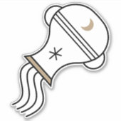 アクアリアス占星術のブラックシンボル水記号 シール (正面)