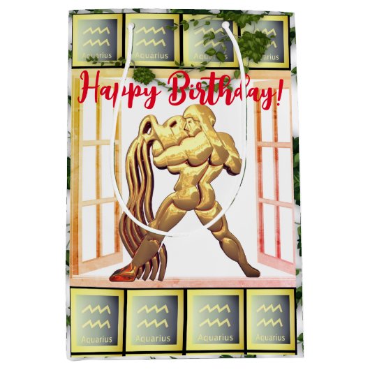 アクアリアス – ハッピーバースデー中抱き枕 ミディアムペーパーバッグ (正面)