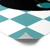 アクアリウスのゴシック様式の美市松模様に的なさくらんぼアート ポスター (角)