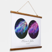 アクアリウスタウルパーソナライズされたスカップル占星術 吊り下げ型タペストリー (傾斜あり)