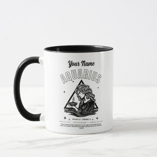 アクアリウスパーソナライズされたコーヒーマグ マグカップ (左)