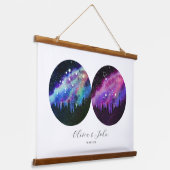 アクアリウスペパーソナライズされたスカップル占星術 吊り下げ型タペストリー (傾斜あり)