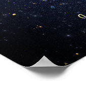 アクアリウス星座〔占星術の〕十二宮図水彩銀河系 ポスター (角)