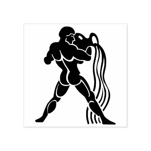 アクアリウス水搬送〔占星術の〕十二宮図アートスタンプ ラバースタンプ (インプリント)