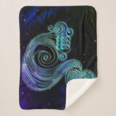 アクアリウス水搬送〔占星術の〕十二宮図毛布 シェルパブランケット (正面)