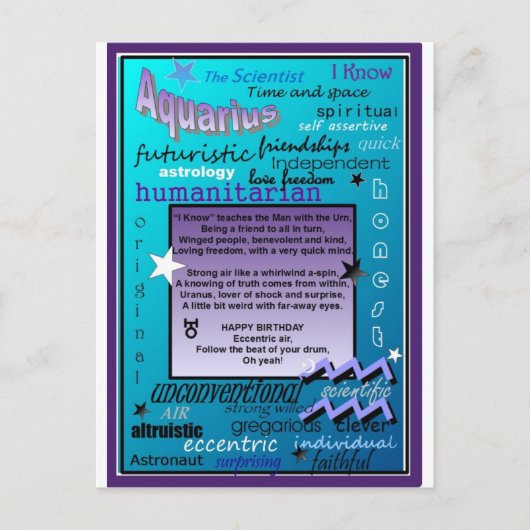 アクアリウス誕生日 ポストカード (正面)