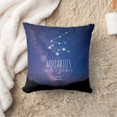 アクアリウス |〔占星術の〕十二宮図パーソナライズされた星座 クッション (ブランケット)