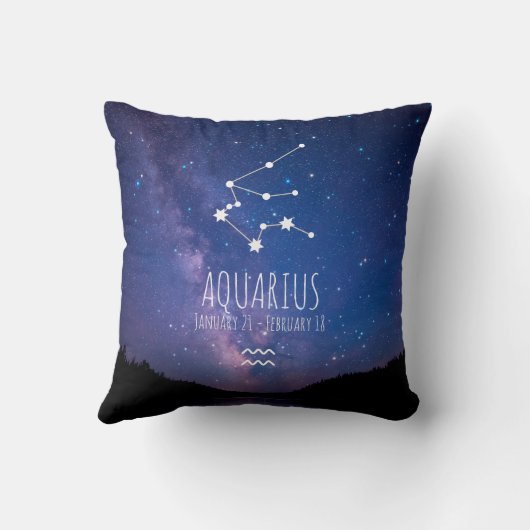アクアリウス |〔占星術の〕十二宮図パーソナライズされた星座 クッション (裏面)