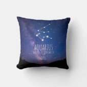 アクアリウス |〔占星術の〕十二宮図パーソナライズされた星座 クッション (正面)
