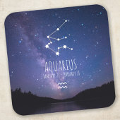 アクアリウス |〔占星術の〕十二宮図パーソナライズされた星座 スクエアシール