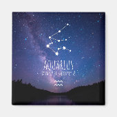 アクアリウス |〔占星術の〕十二宮図パーソナライズされた星座 マグネット (正面)