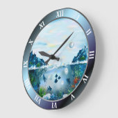 アクアリウムのカスタムで大きい円形の柱時計 ラージ壁時計 (傾斜)