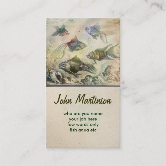 アクアリウムの水は素晴らしい名刺を採取します 名刺 (正面)