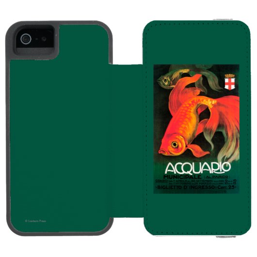 アクアリウム及び市公園の昇進ポスター INCIPIO iPhoneウォレットケース (フォリオオープン)
