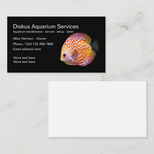 アクアリウム維持およびサービス 名刺 (正面/裏面)