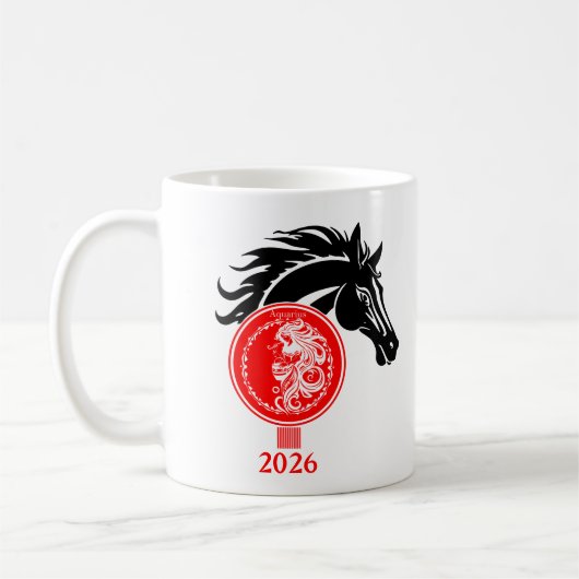 アクアリカスタムウスx馬の年2026 コーヒーマグカップ (左)