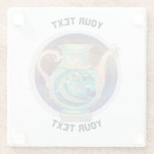 アクアリパーソナライズされたウス〔占星術の〕十二宮図標識 ガラスコースター (裏面)