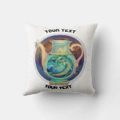 アクアリパーソナライズされたウス〔占星術の〕十二宮図標識 クッション (裏面)