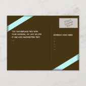 アクアリボンウェディング日付を保存4 案内ポストカード (裏面)