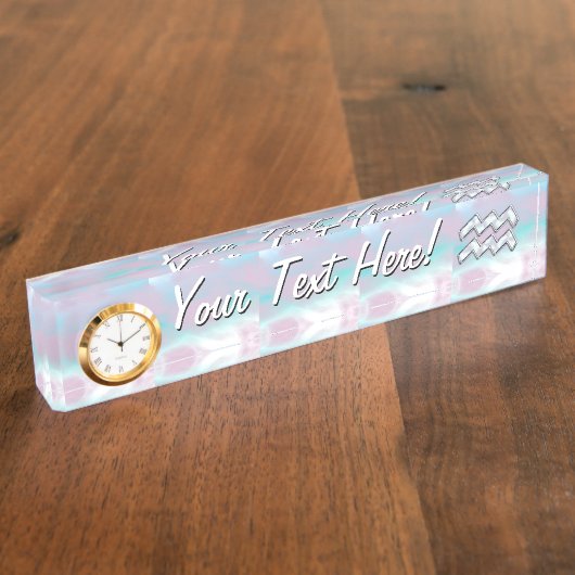 アクアリモダンウスのマザーオブパールスタイル デスクネームプレート (側面)