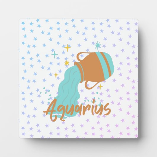 アクアリモダンウス水ベアラ〔占星術の〕十二宮図卓上 フォトプラーク (正面)