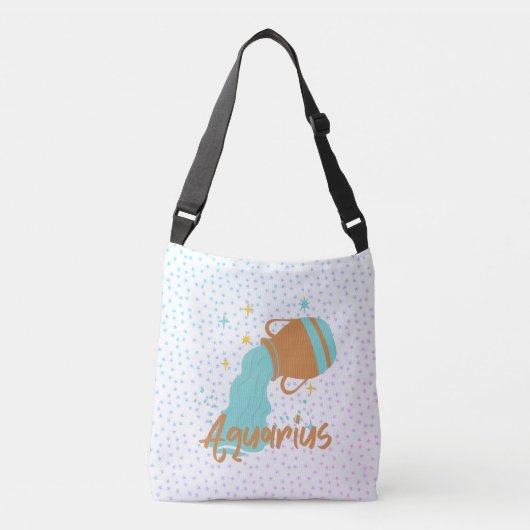 アクアリモダンウス水受け〔占星術の〕十二宮図 クロスボディバッグ (正面)